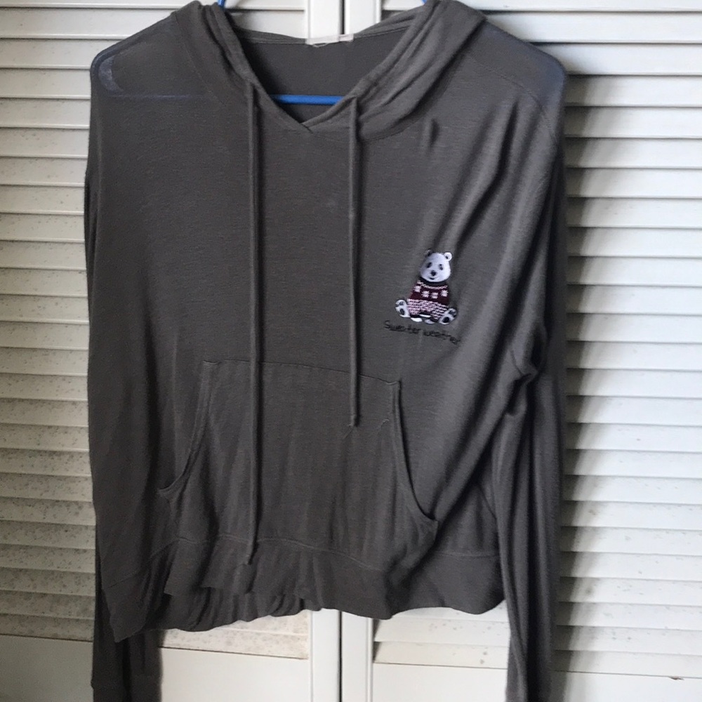 Wet Seal Gray Sweater, Cute Panda Design!